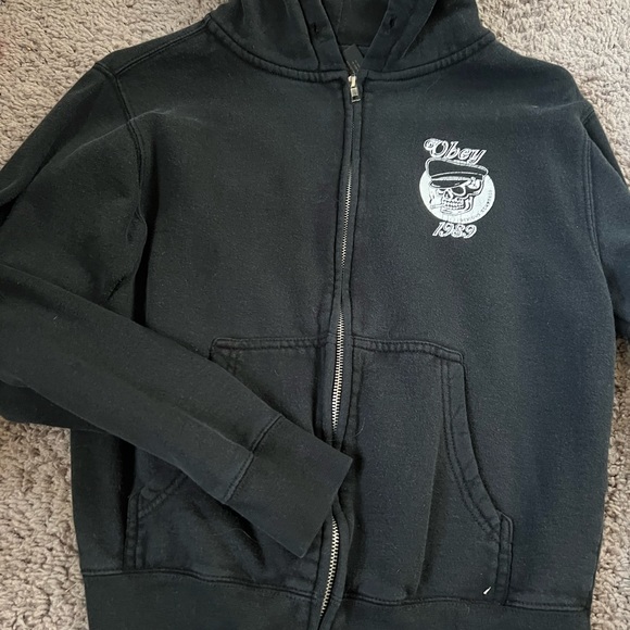 Obey Black Graphic Hoodie - Picture 1 of 2
